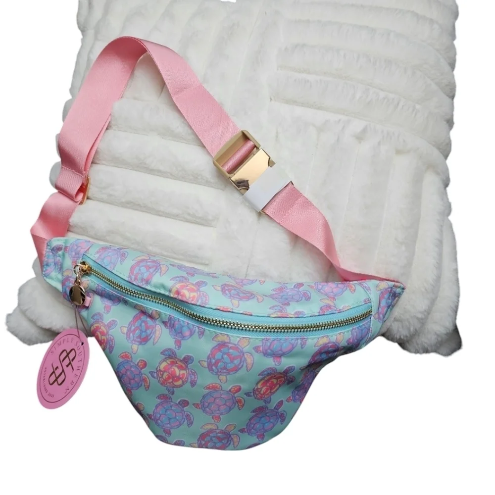Simply Southern Green Turtle 3 Piece Bundle:Fanny Pack, Leash & Collar!